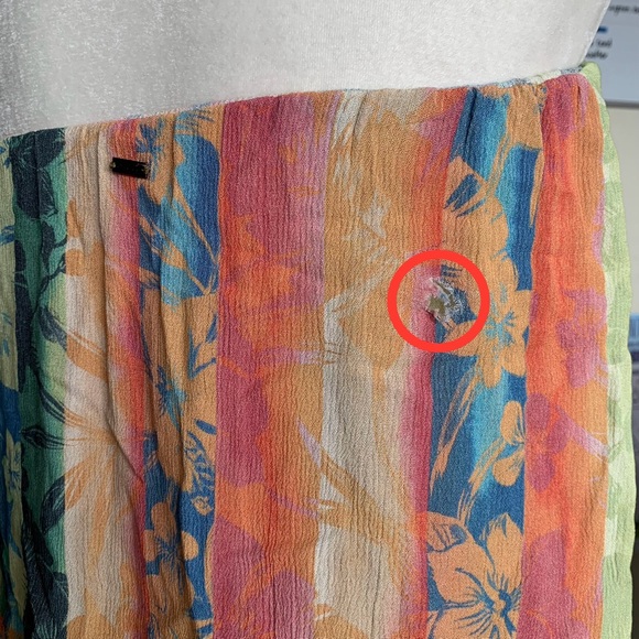 O'Neill Koia Multi Colored Tropical Strapless Off The Shoulder Midi Slit Dress - Picture 6 of 13